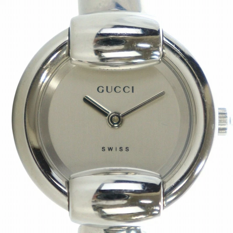 Y0719 Orologio Gucci Bracciale Quarzo Quadrante Argento Logo 1400L Donna Nuovo