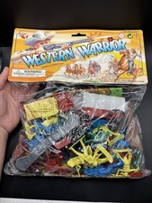 Vintage Western Warrior Sealed Cowboy  Indian Playset Wagon Teepee Toy NOS