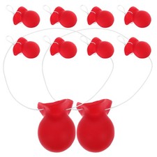 10 Pcs Red Clown Nose Rubber Costume Accessories Elastic Band for Party Cosplay