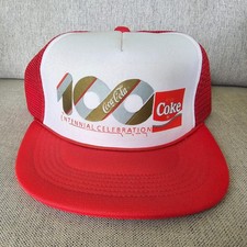 Vintage Coca Cola Coke Centennial Celebration 100 Mesh Snapback Trucker Hat Cap