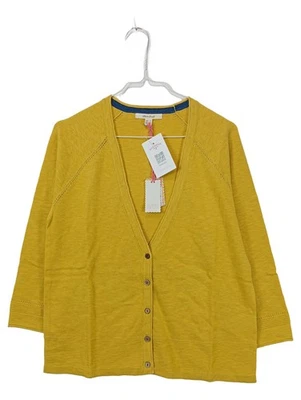 White Stuff Gilet Femme Jaune Coton Lin Manches 3/4 (EU 38, INT M) - Photo 1/4