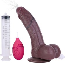 Realistic Ejaculating Dildo Silicone Squirting Dildo Suction Cup Dildo for Women