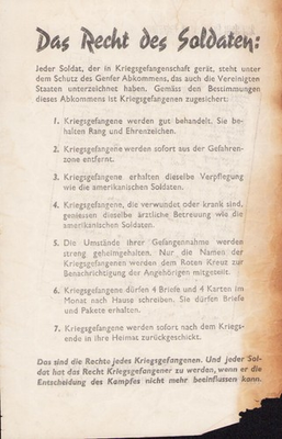 #ad Original WWII US Allied Propaganda Your Rights German POW Translated Rare $146.25