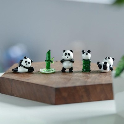 5 Stück Mini Glas Kaktus Figuren Sammlerstücke mundgeblasen Miniatur Glas