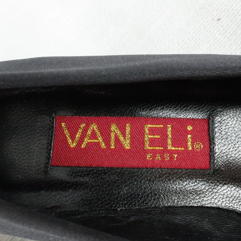 Zapatos Vaneli para mujer 7 M negros zapatos de salón tacones de tela sin cordones forro de suela de cuero Foto 2 de 4