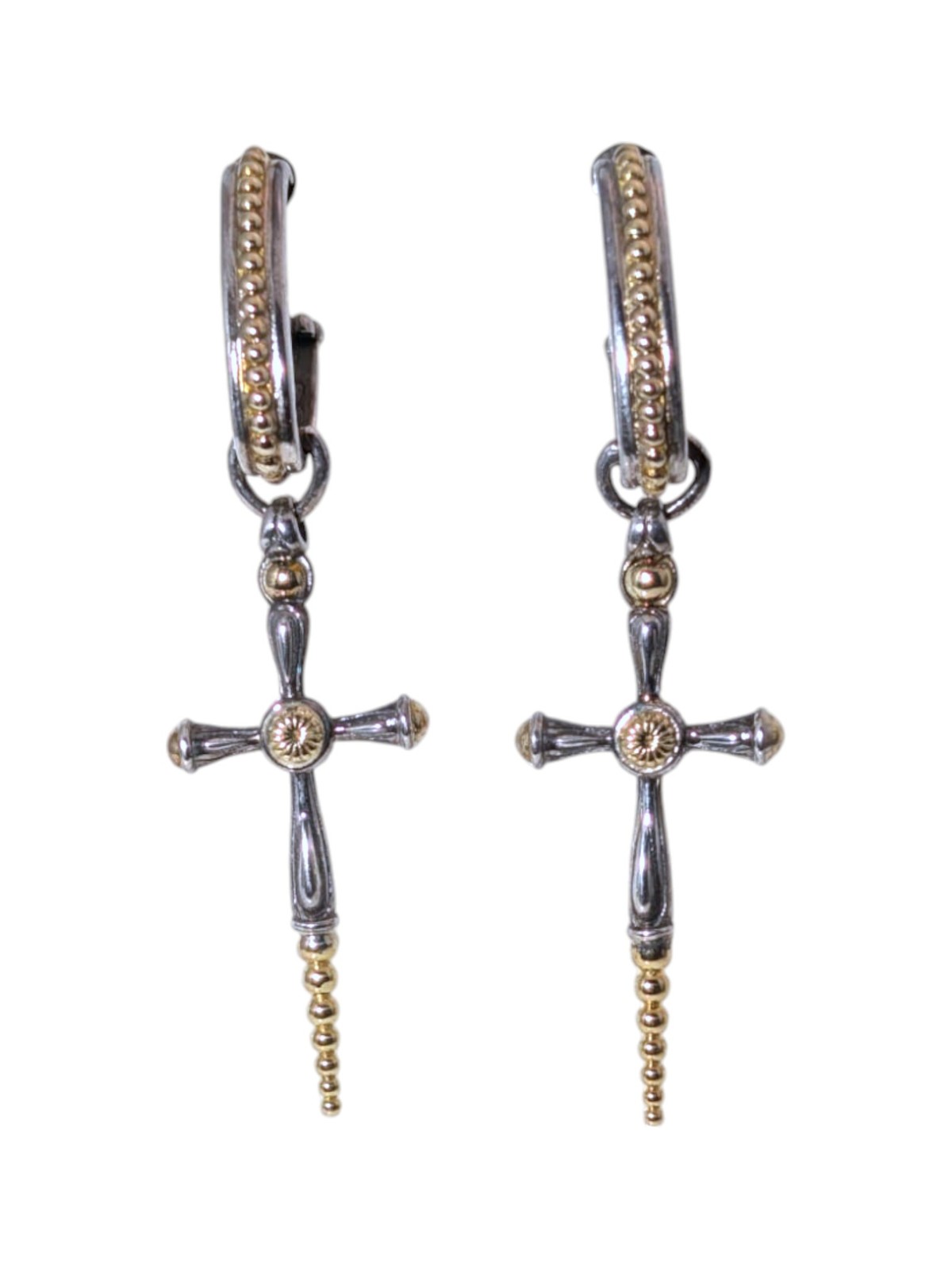 Серьги-крестики из стерлингового серебра и золота 18 карат Konstantino Gaia SKKJ572-130 рупий за 580 долларов США