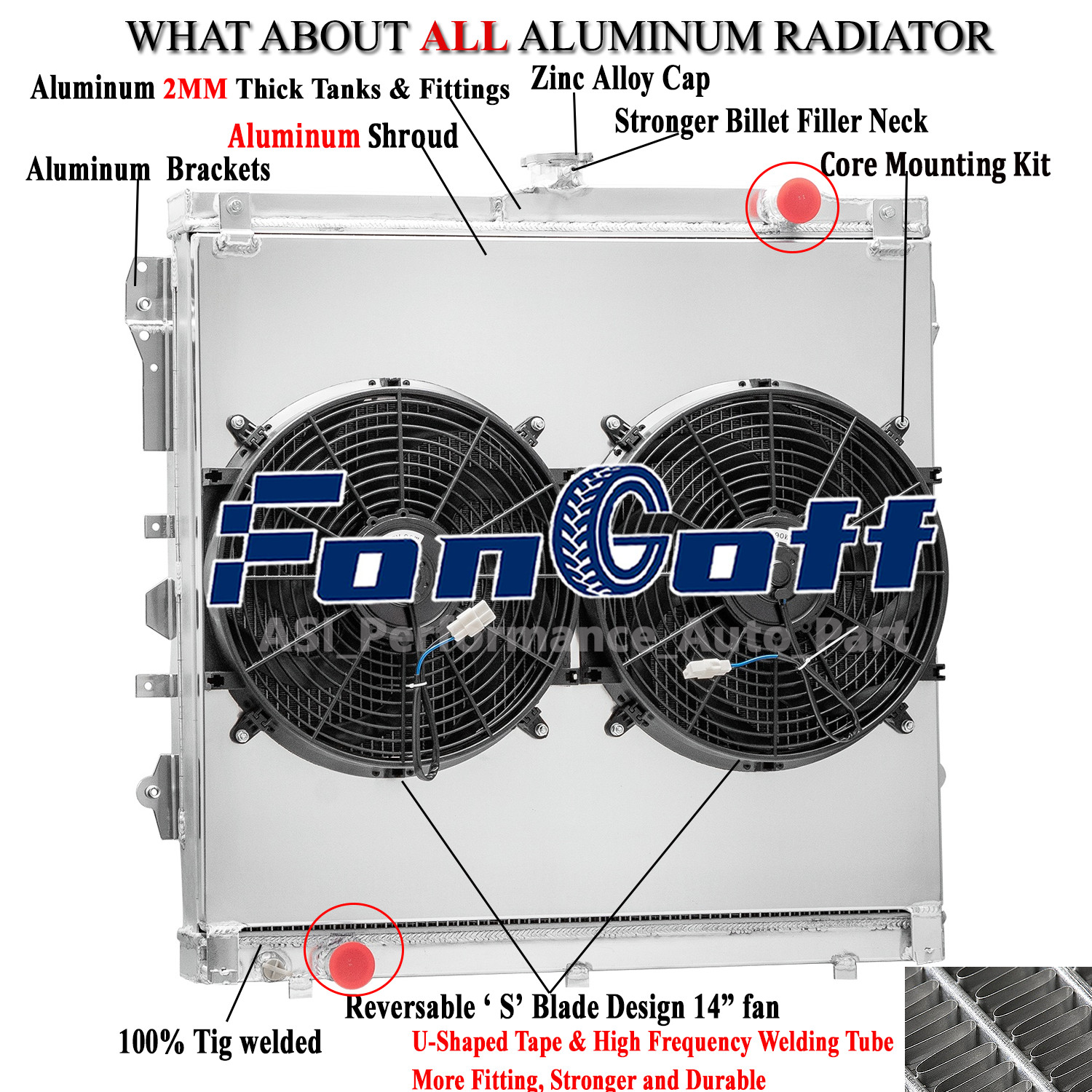 2 Row Aluminum Radiator+Shroud Fan For 2007-2014 Toyota Tundra 4.0L V6