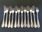 Ercuis Sully 12 Large Silver Metal Table Forks 20.3cm