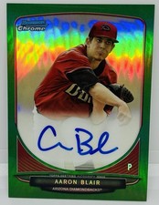 2013 Bowman Chrome Aaron Blair Green Refractor ON-CARD Auto /75 AZ Diamondbacks
