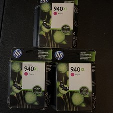 GENUINE HP 940XL Ink Cartridge magenta lot of 3