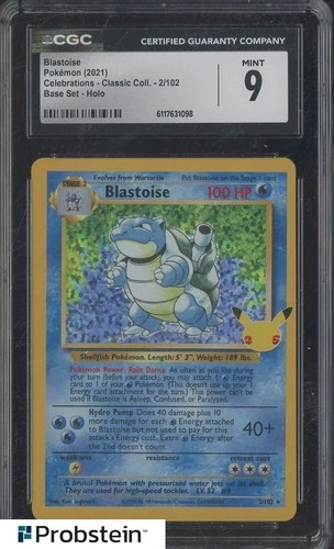 2021 Pokemon Base Set Celebrations Classic Coll 2/102 Blastoise Holo CGC 9 MINT