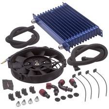 Universal Engine Transmission Oil Cooler 13 Rows 7 Cooling Fan With Hose Qme