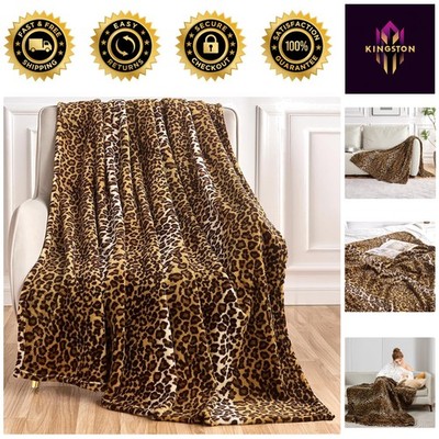 Modern Leopard Print Fleece Throw - Cozy 50x60 Blanket for Home & Camping