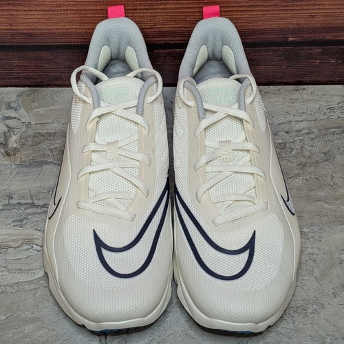 Nike Alpha Huarache 8 Pro Turf Men’s Size 11 White Pink Blue Lacrosse Shoes - Picture 4 of 8