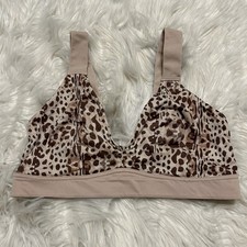 Spanx Medium Bralette Animal Print Bra-Llelujah Unlined Wireless Pullover
