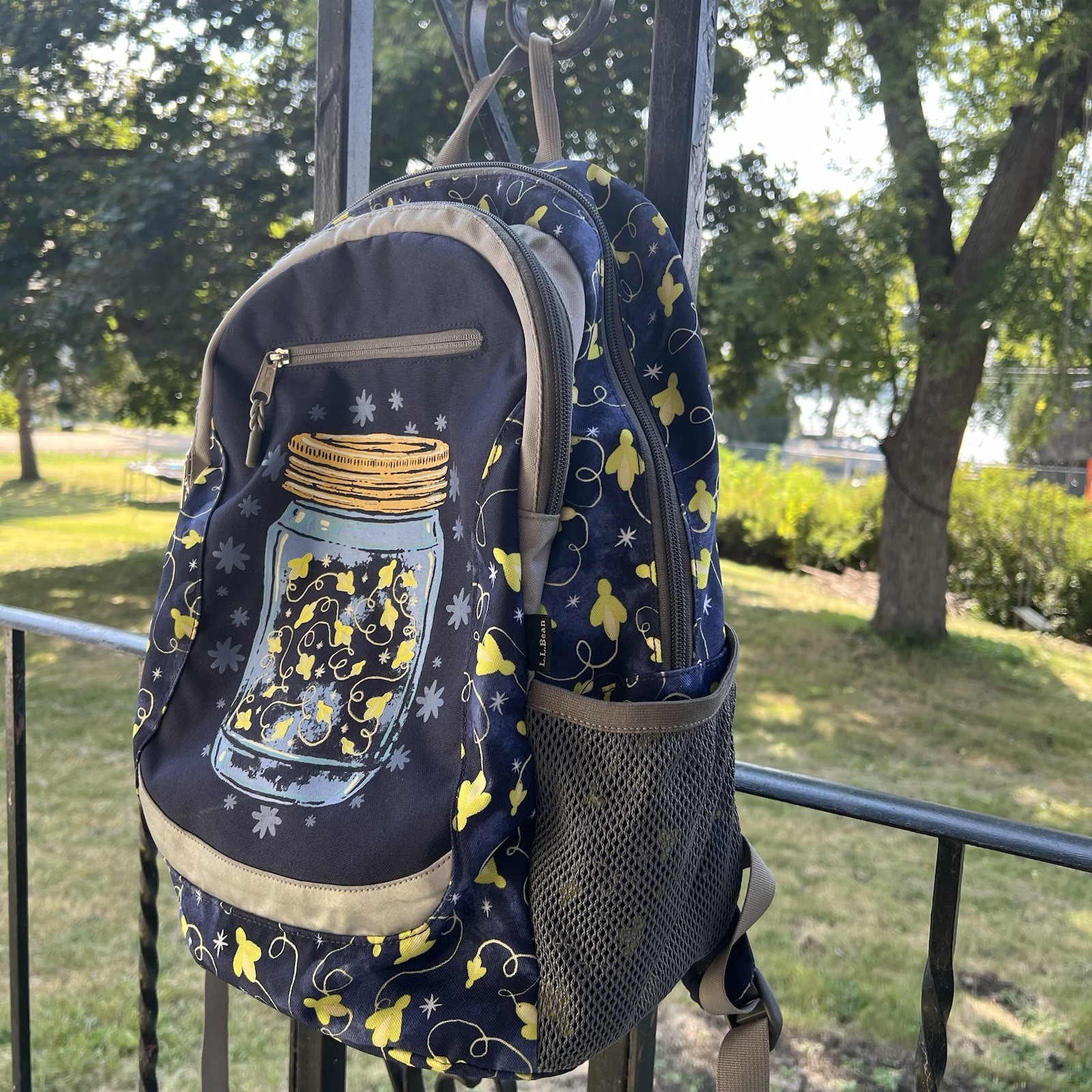 L.L. Bean Adventure Backpack Fireflies Mason Jar Lightening Bug Glow In Dark