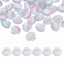 50 Pcs Glass Crystal Bead, Scallop Shape Beads for Jewelry Making, Purple/Blue