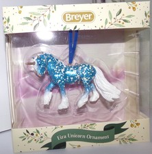 BREYER HOLIDAY ORNAMENT EIRA DAPPLE BLUE FILIGREE UNICORN 4th in Series 2021 NEW