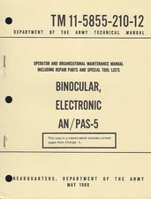 Historical book Binocular, Electronic AN/PAS-5, Operator/Unit Maint
