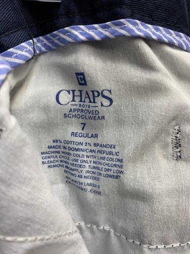 Chaps Boy's Navy Blue Khaki School Uniform Pants. Size 7 - Picture 6 of 6