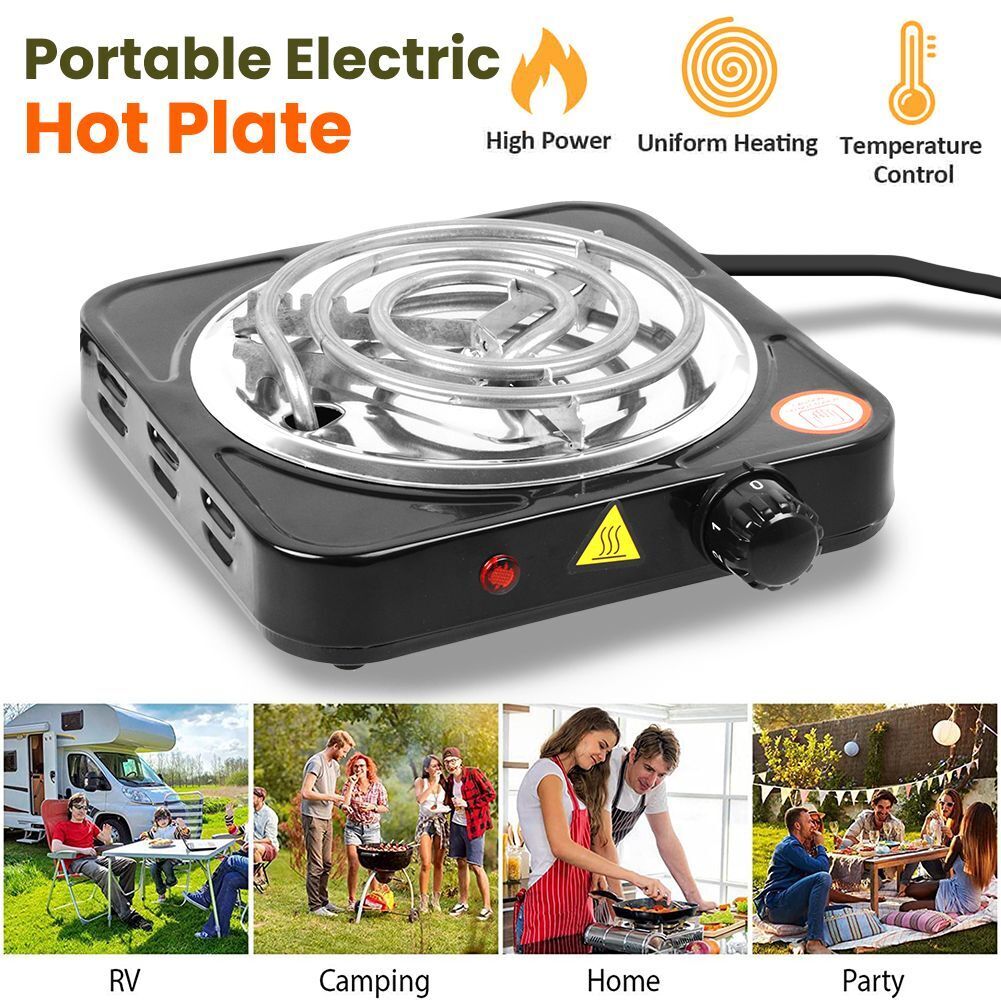 Portable Camping Cooking Stove Electric Double Burner Single Hot Plate  Heating