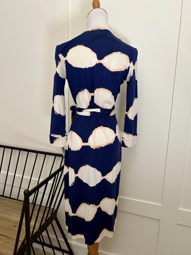 Sz 6 NWT DVF Diane von Furstenberg NEW JULIAN TWO Shibori Leaves Silk Wrap Dress - Picture 7 of 12