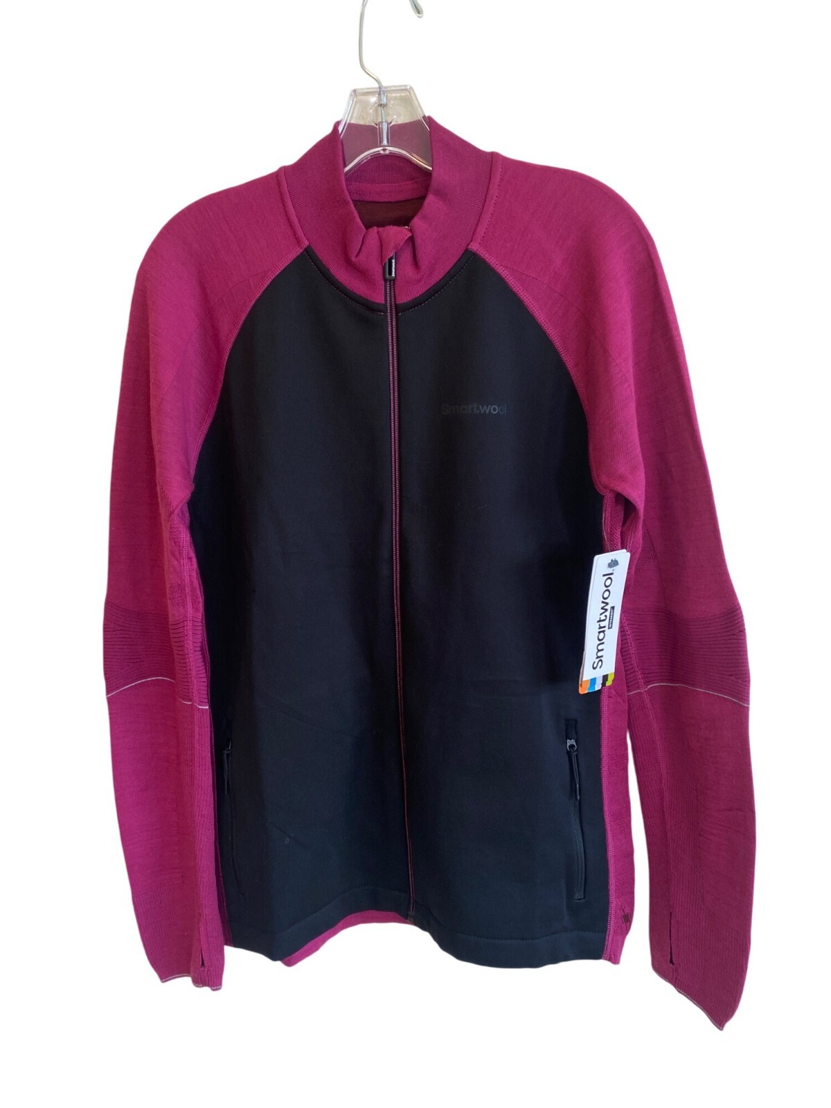 NWT Smartwool Women's Intraknit Merino Sport Full Zip Jacket Large Fuchia $230
