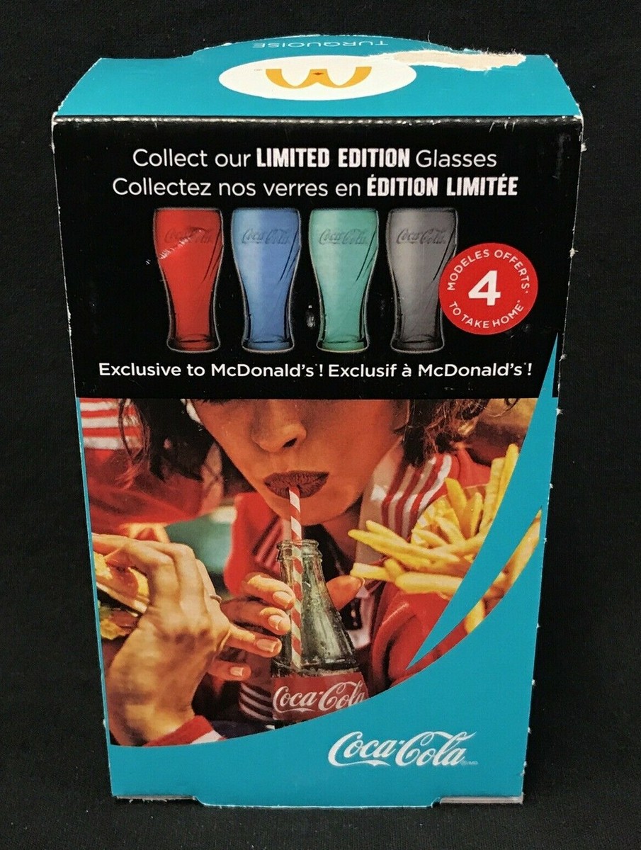 McDonald's 2018 Turquoise Coca-Cola Coke Glass Exclusive Limited