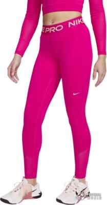 NIKE PRO WOMEN DRI-FIT TRAINING MID RISE MESH PANELED LEGGINGS