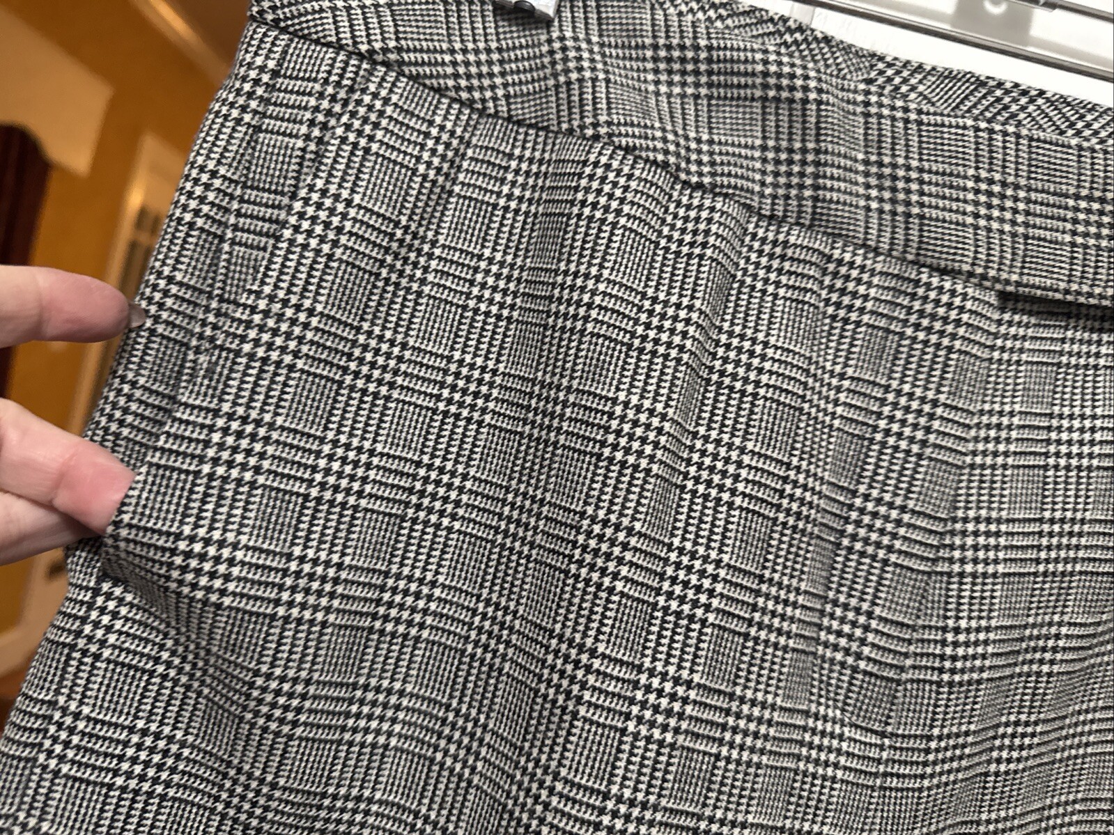 Pendleton wool houndstooth black white trouser cu… - image 3