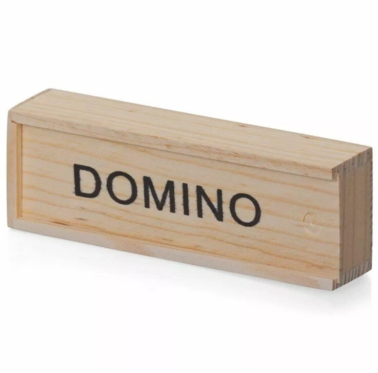 NEW - 28 Pieces Dominoes Set in a Wooden Box Domino Traditional Educational Game - Image 3 of 4