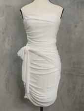 Club L London White Strapless Draped Ruched Mini Dress 6? Prom Dress Party