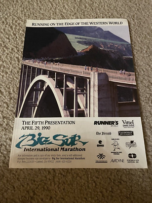 1990 BIG SUR INTERNATIONAL MARATHON Print Ad ENTRY FORM RACE CARMEL CALIFORNIA