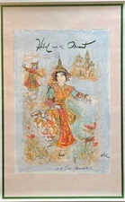 Vintage Signed Poster Edna Hibel, Hibel and the Orient, Unframed, Rolled, 31x20