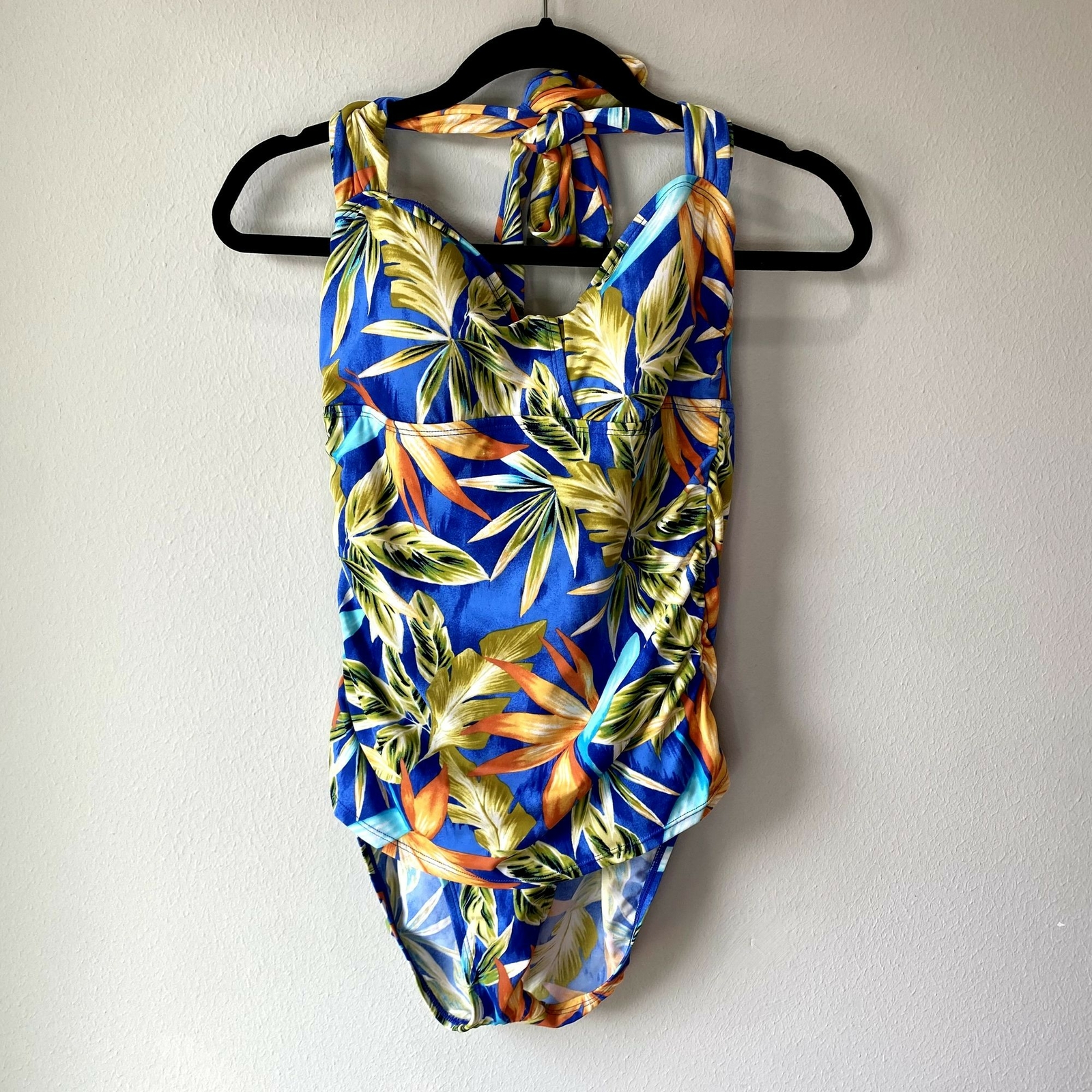 Jantzen Halter One Piece Swimsuit Tropical 12 Gem