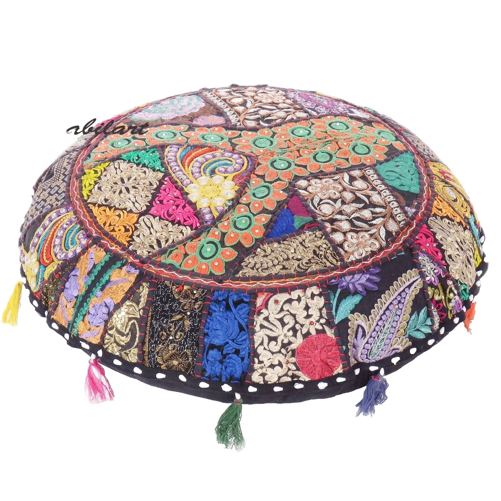 Black Bohemian Floor Cushion Home Décor Pillows