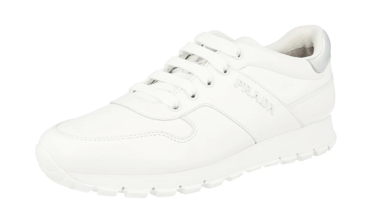 Prada white trainers cheap