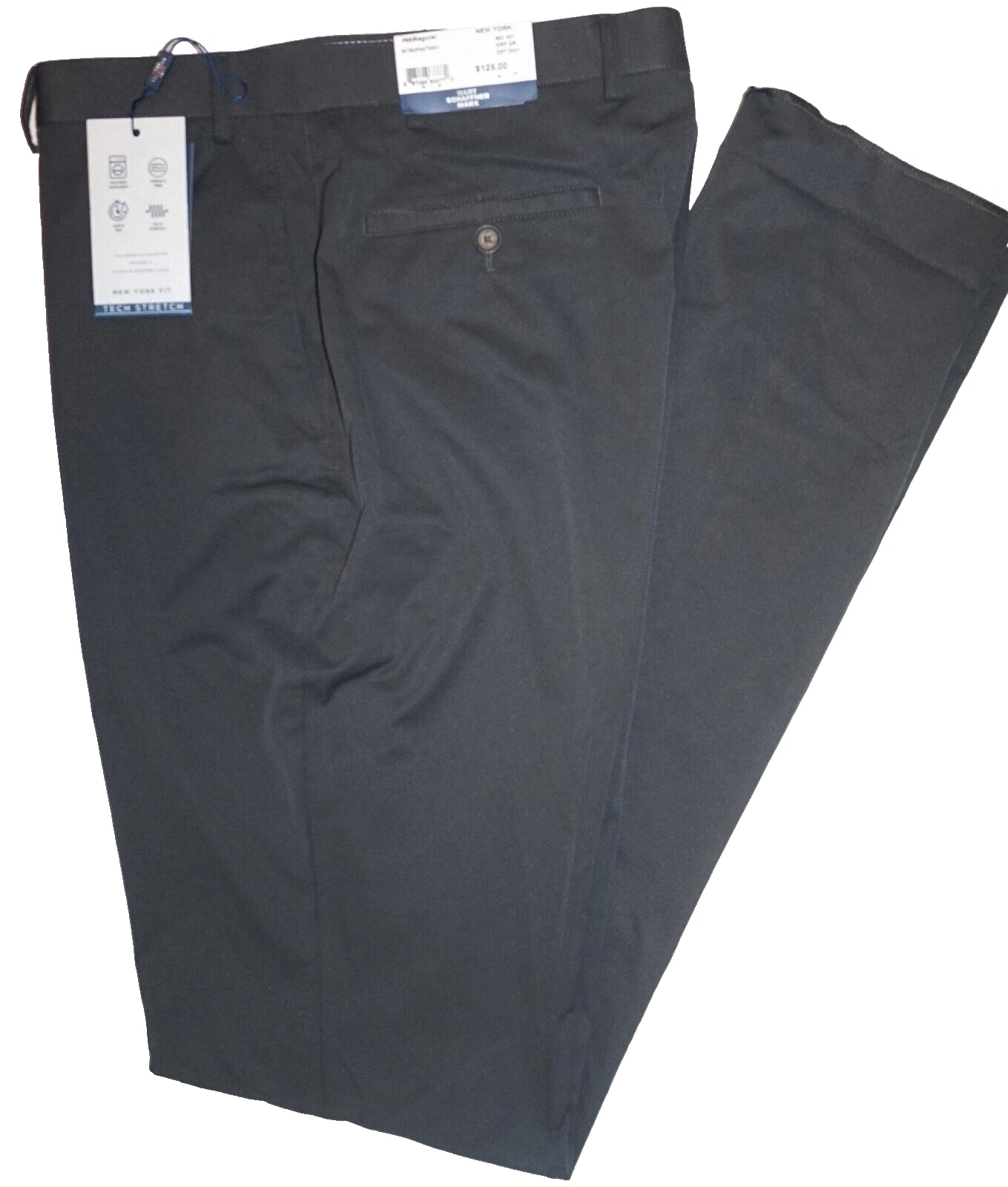 Hart Schaffner Marx Dress Pants 38R New York Fit Dark Blue Tech Stretch NWT