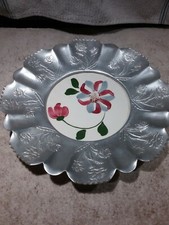 PLATEAU DE SERVICE VINTAGE EN ALUMINIUM FORGÉ À LA MAIN 12" - (COLORIER & SHLEVIN?) 