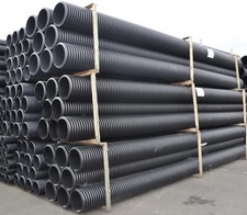 450mm Twin Wall plastic Drainage Pipe 6m duct twinwall water culvert drai