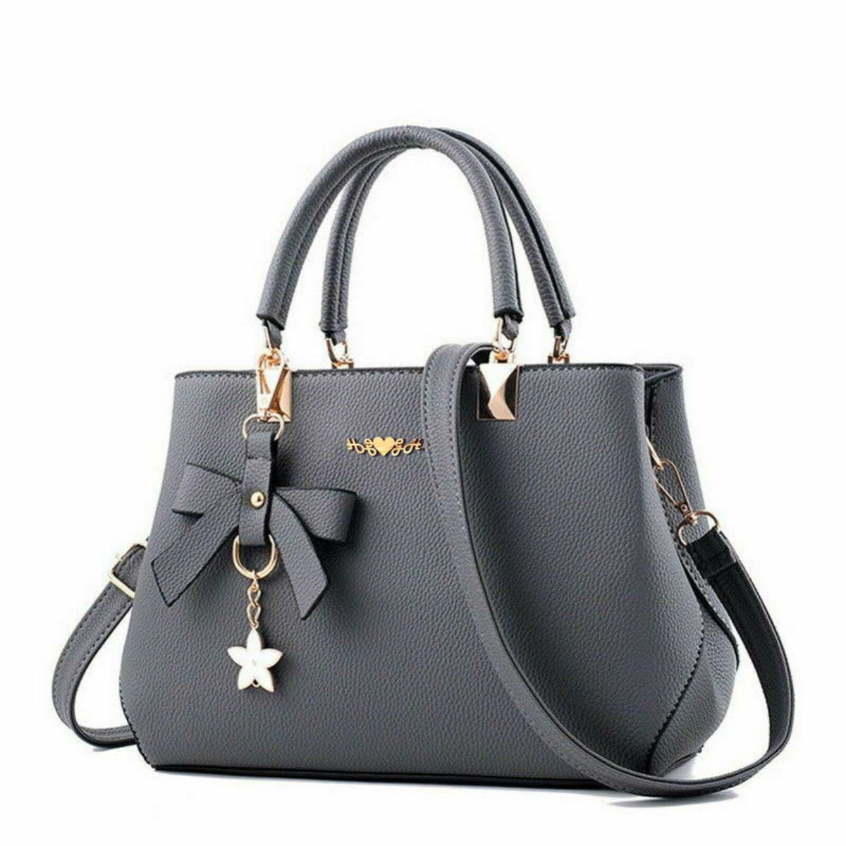 black leather handbag