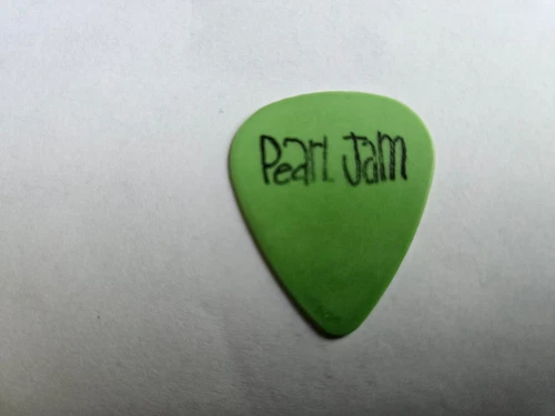 Image: https://i.ebayimg.com/images/g/0CYAAOSwip9oStmu/s-l500.webp Pearl Jam pick Mike McCready Pick Green PotatoheadPearl Jam pick RARE - Picture 1 of 2