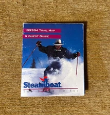 STEAMBOAT 1993-94 Pocket Ski Brochure Trail Map COLORADO Skiing Resort Souvenir