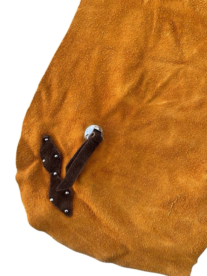 Chaleco vaquero de cuero gamuza vintage años 60 niños traje occidental chaps 4-5 años Foto 3 de 4