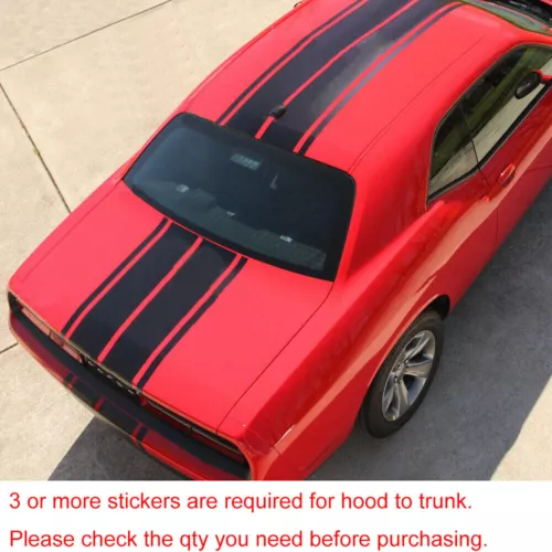 For Ford Mustang Etc 78.7'' Black Hood Roof Rally Racing Stripe Vinyl Sticker - Picture 11 of 12