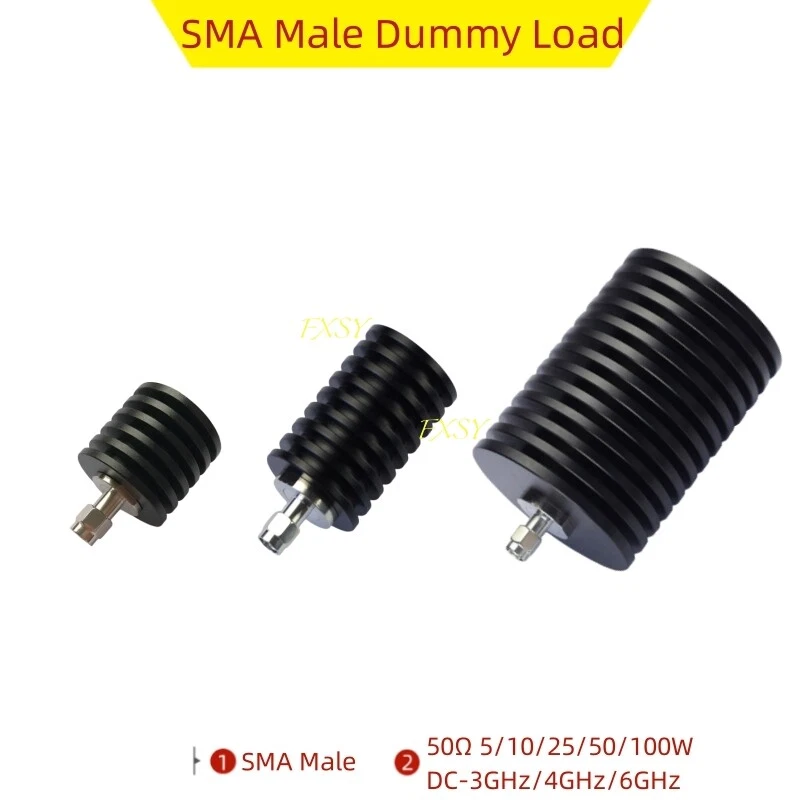 Coaxial Dummy Load Resistor SMA Male 5/10/25/50/100W 50Ω DC-3GHz/4GHz/6GHz lot - Image 3 of 4