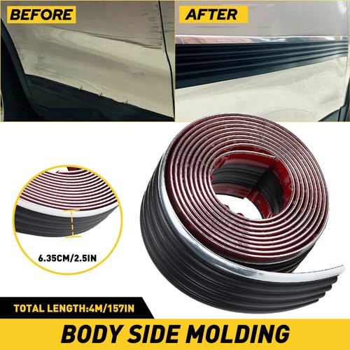 Car Rim Molding Universal Black & Chrome Body Side Molding Trim Strip 4M For Cars ...