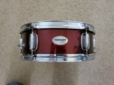 Red Mapex Tornado 14  By 4'' To 4 1/2  Snare Drum Used See Photos