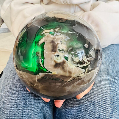 4.51LB Natural volcanic agate crystal cave ball polishing and healing 2050g