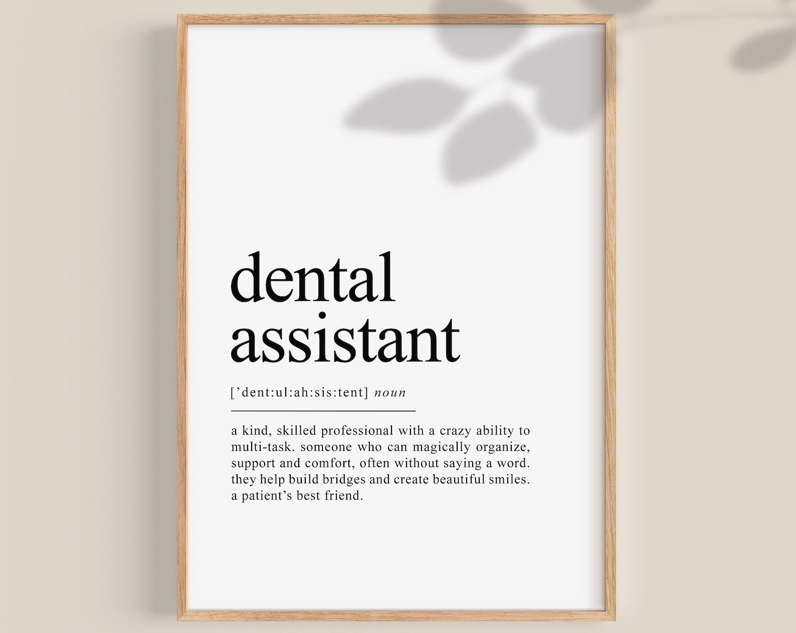 Asistente Dental Regalo Asistente Dental Definición Impresión Dental Enfermera Regalo